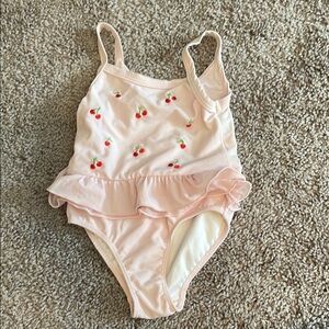 Pink Cherry Swimsuit with Ruffle